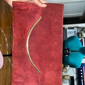 VIntage Burnt orange velvet Clutch with gold detail